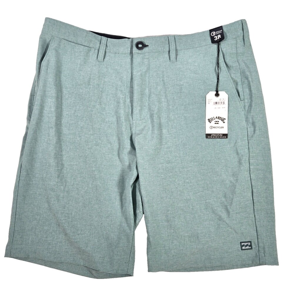 Billabong Crossfire Recycler Submersibles Shorts Men's 38 Green New